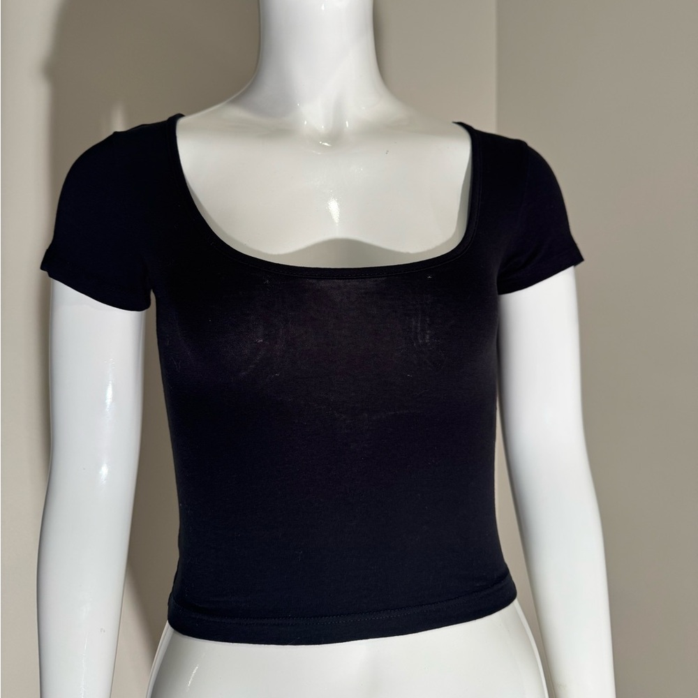 H&M Black Crop Fitted Bodysuit